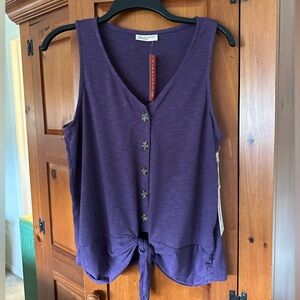 78 & Sunny The Essential Tie Front Button Tank Sz M NWT